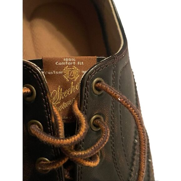 Skechers Mens Brown Memory Foam Leather Wingtip Oxford Shoes Size 11 main image 14